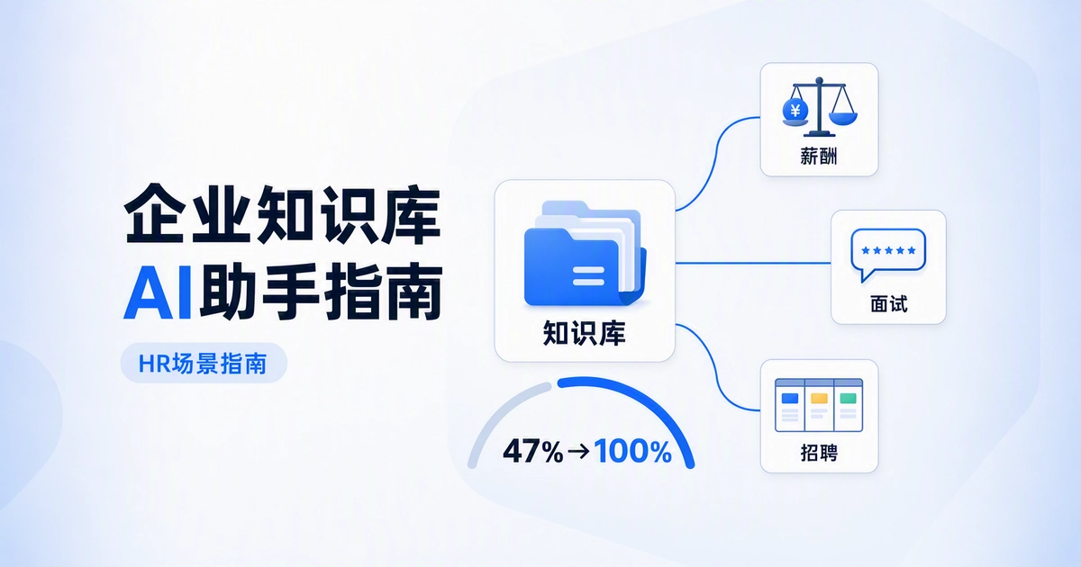 企业知识库AI助手指南：HR知识库AI打通薪酬对标、面试评估、招聘看板三大场景，推动薪酬对标合格率从47%提升至100%